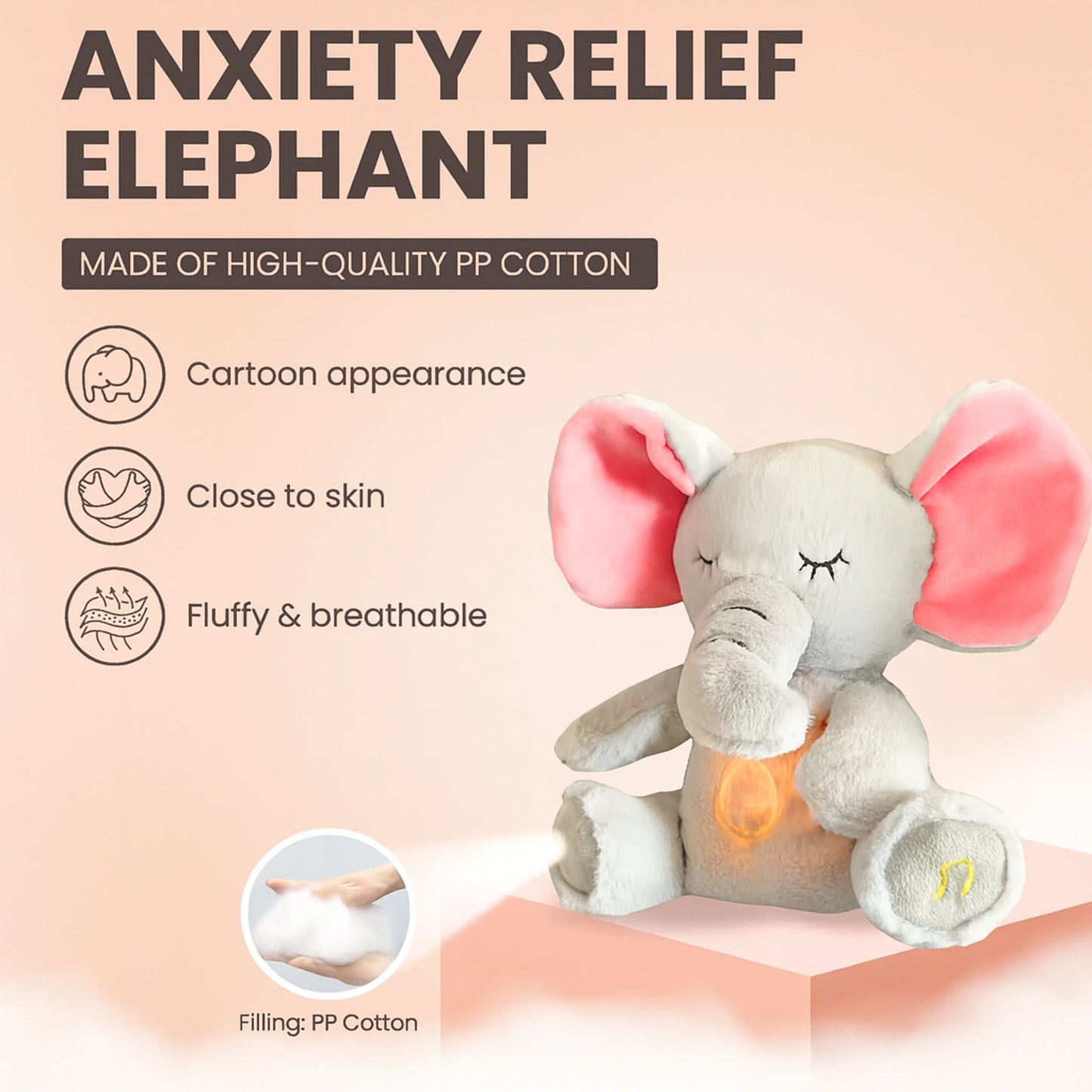 BreatheBuddy™ Soothing Elephant-Bunny Plush Toy™